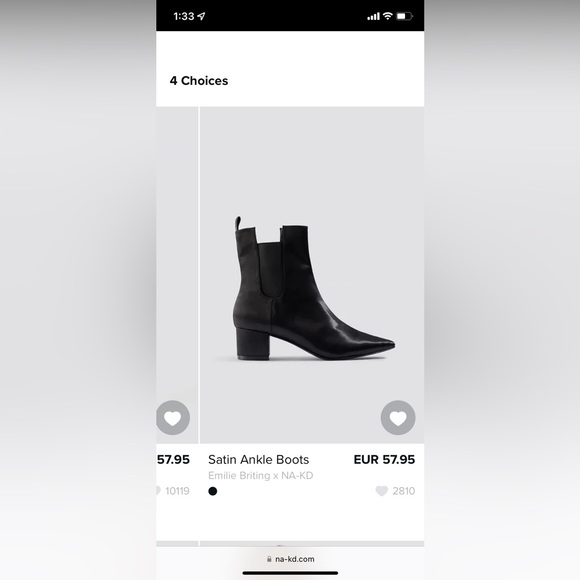 Emilie Briting na-Kd satin boots. - Picture 7 of 8